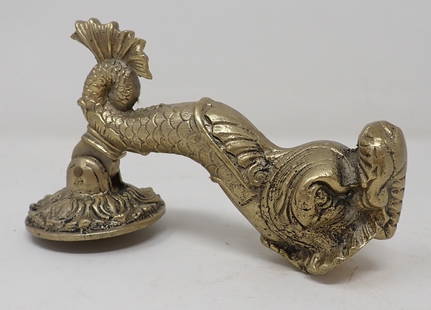 Brass Dolphin Door Knocker: Approx 6 1/2" long , heavy brass