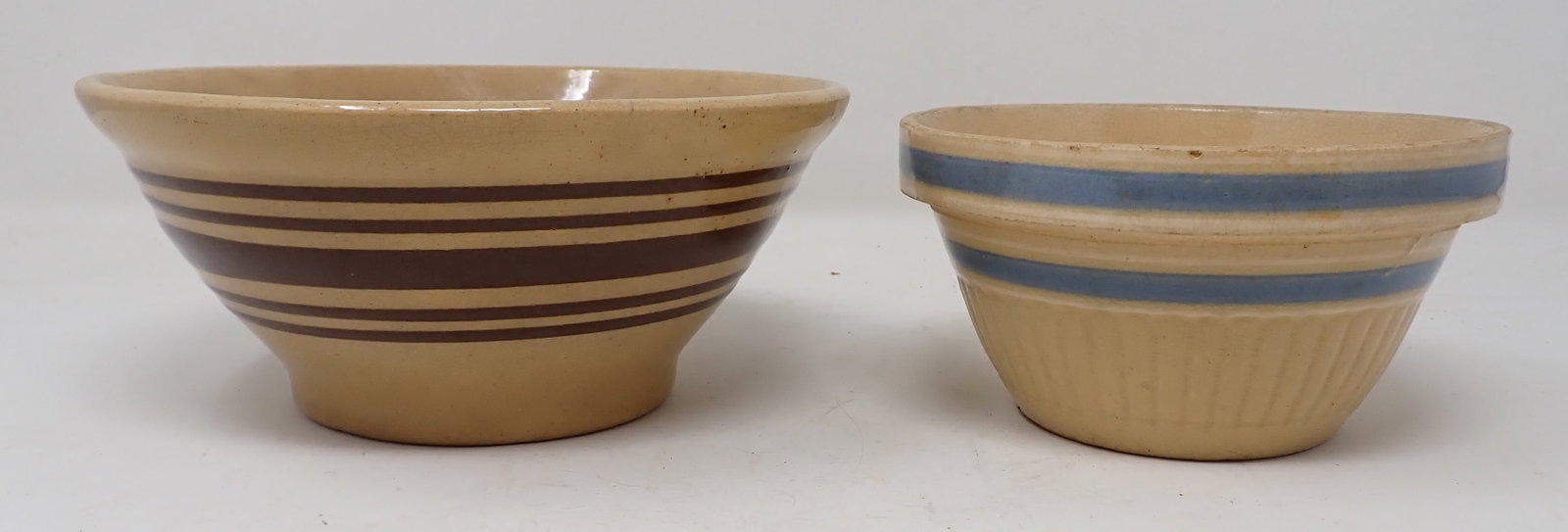 Yellow Ware Mixing Bowls: Largest is apprx 7 1/4" in diameter and 3 1/4" tall