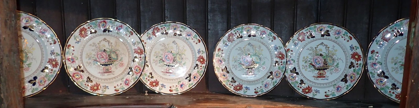 6 Mason's Ironstone Decorated Plates (1 of 5)