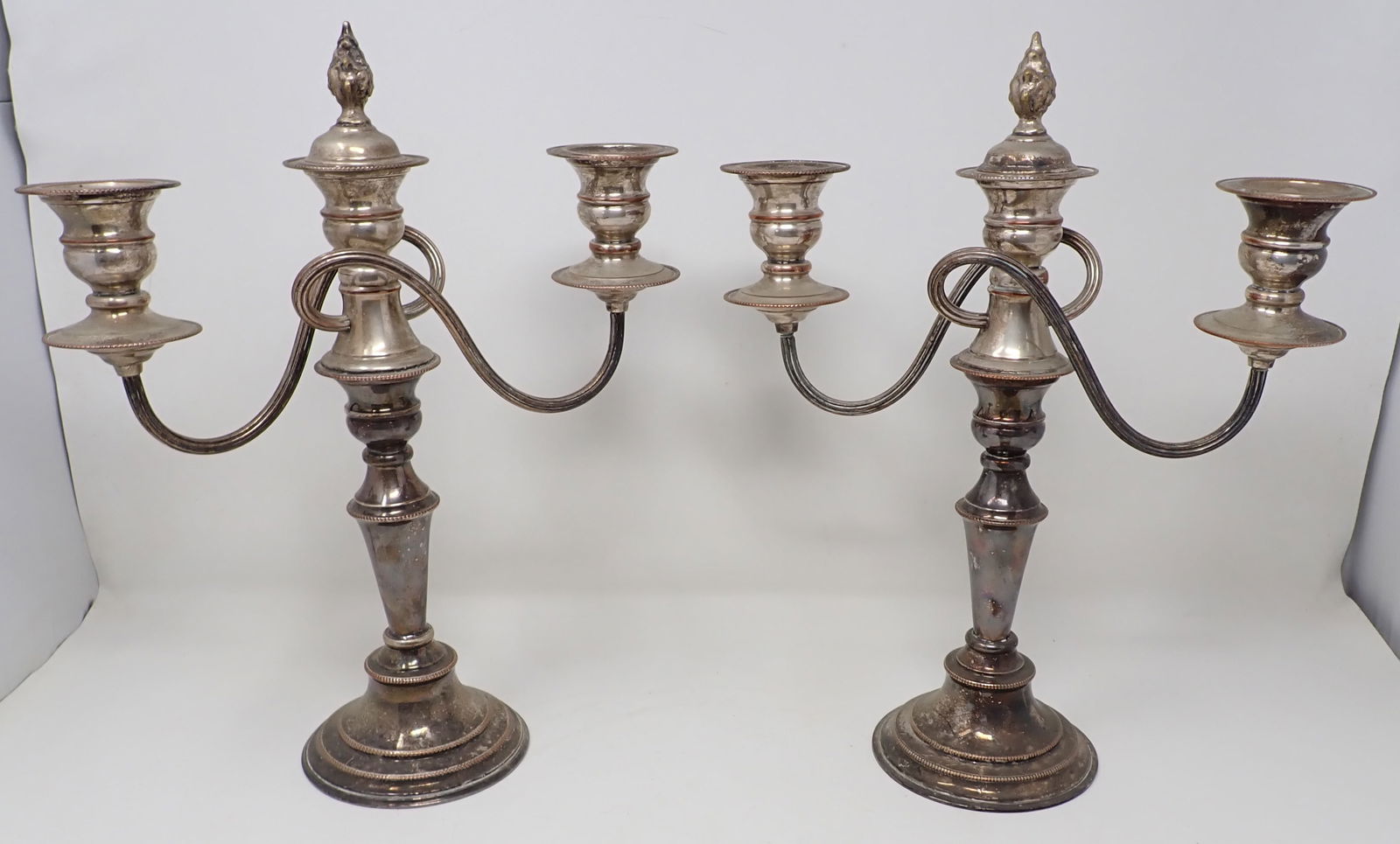 Silver Plate on Copper Candlesticks (1 of 4)