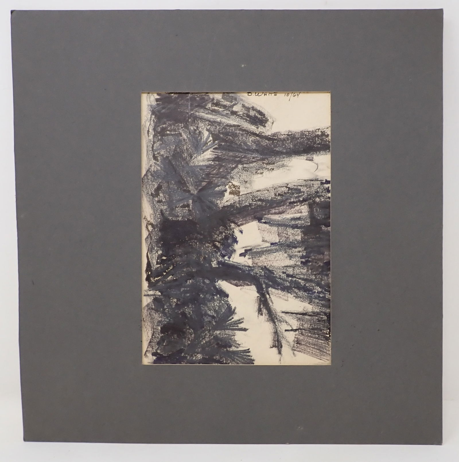 1964 B. White Abstract Watercolor (1 of 3)