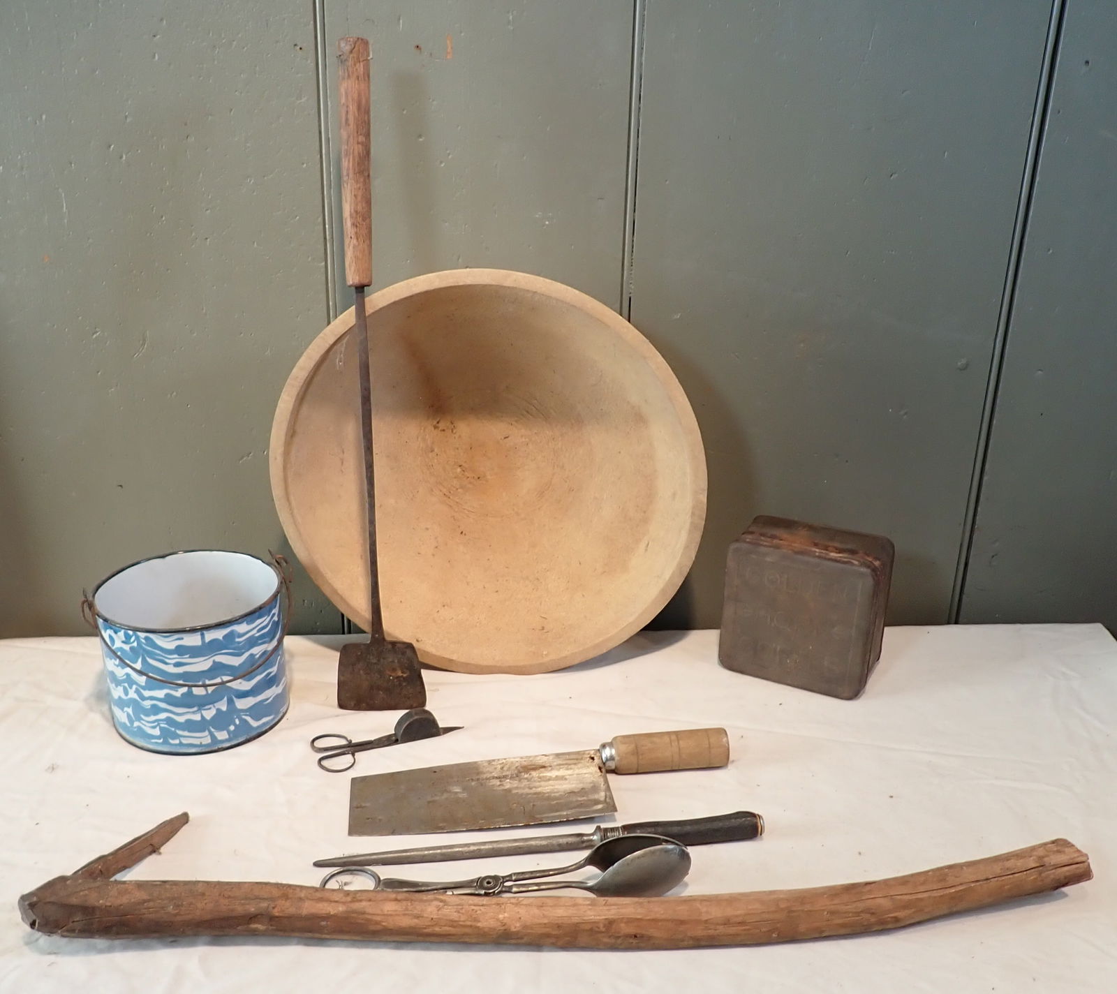 Piel Wooden Bowl Agateware Pail Candle Snuffers (1 of 5)