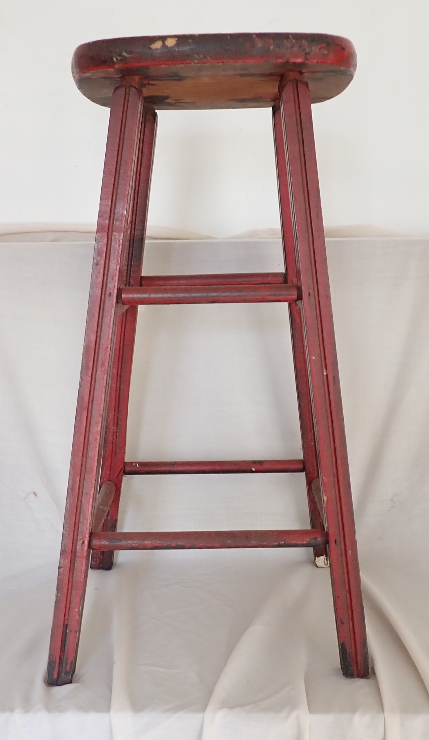 Foot Stool in Red Paint (1 of 2)