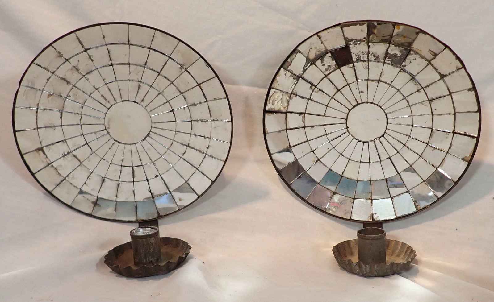 Mosaic Mirrored Candle Wall Sconces (1 of 6)