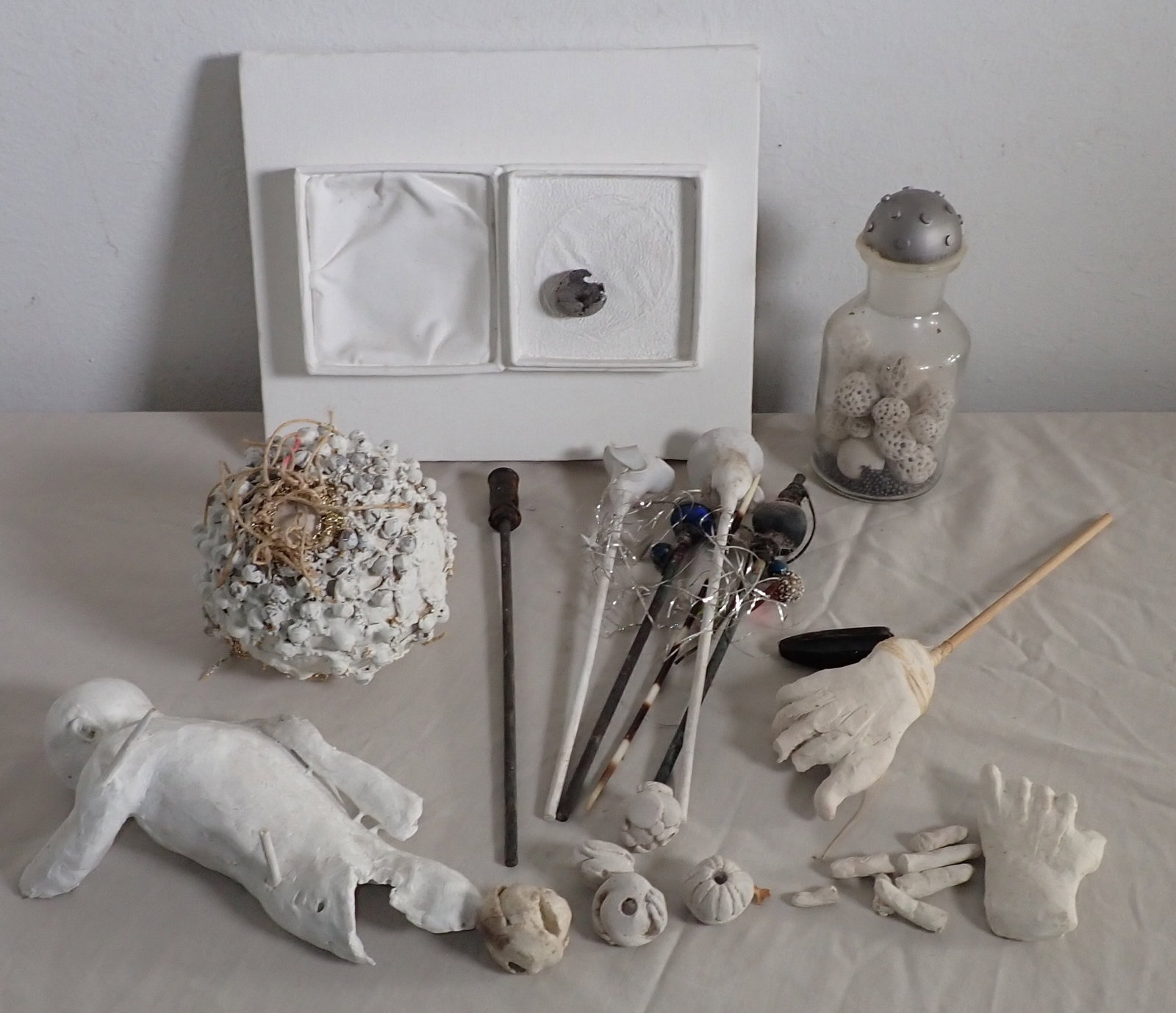 Plaster & Misc Art: Mans Body is approx 8" long. NO SHIPPING