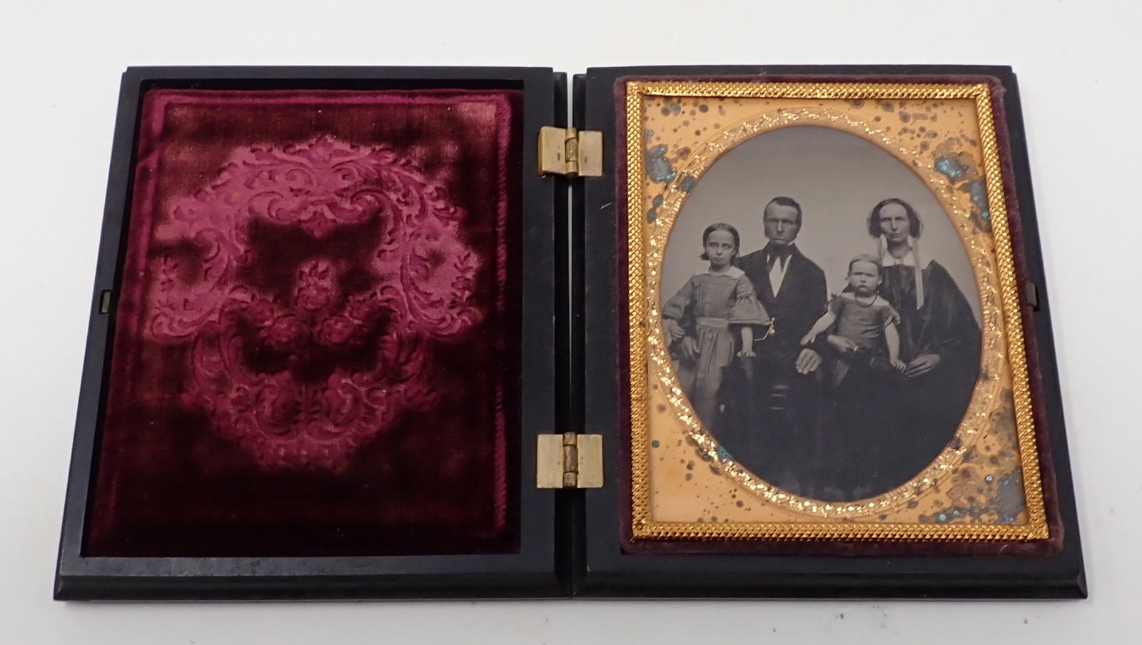 Family Tintype Photo in Gutta Percha Case (1 of 4)