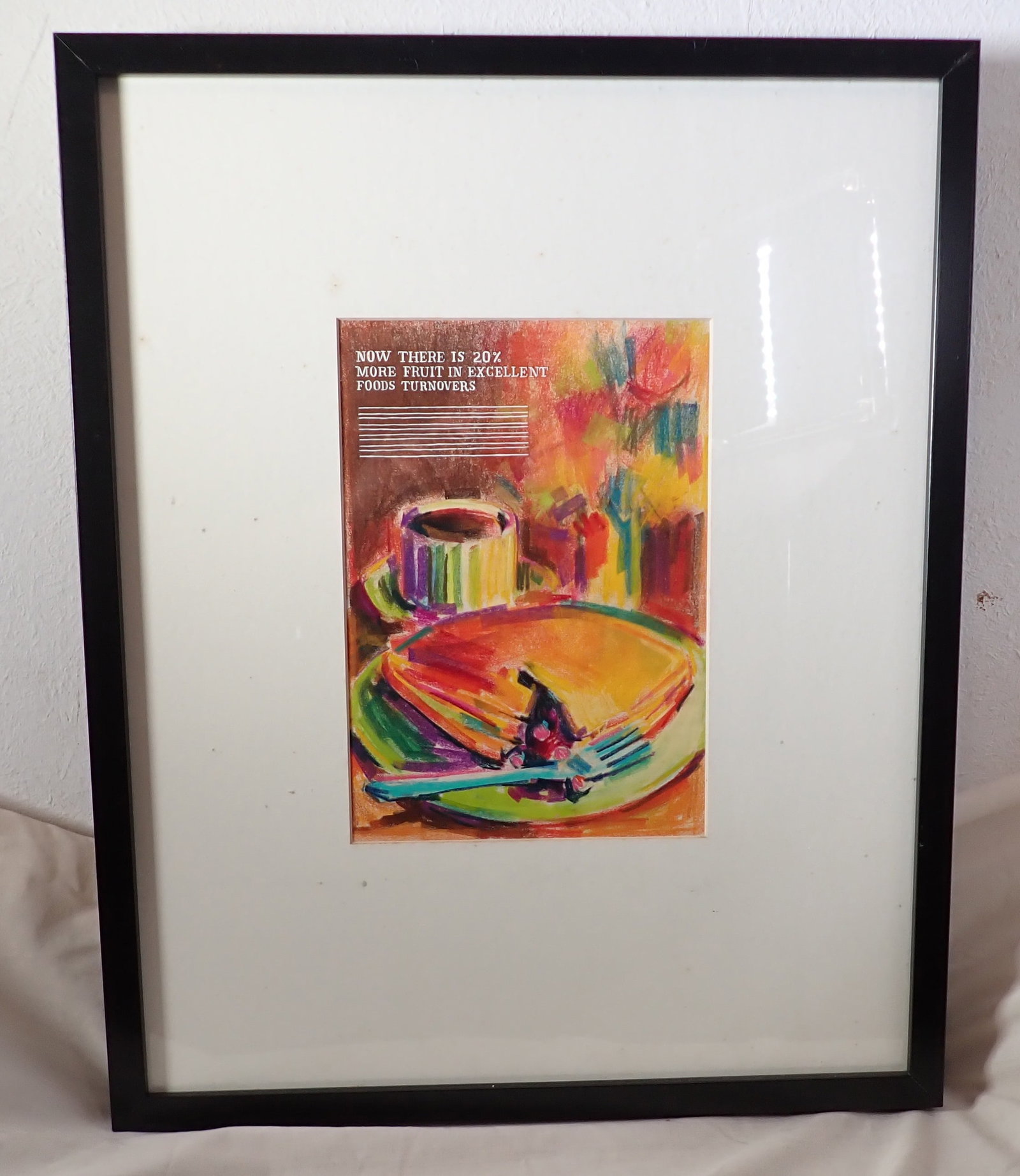 Food Turnover Pastel: Approx 16 3/4" x 20 3/4". If shipping is needed, it can be packed and shipped thru UPS Store 5528. Get quote before bidding !