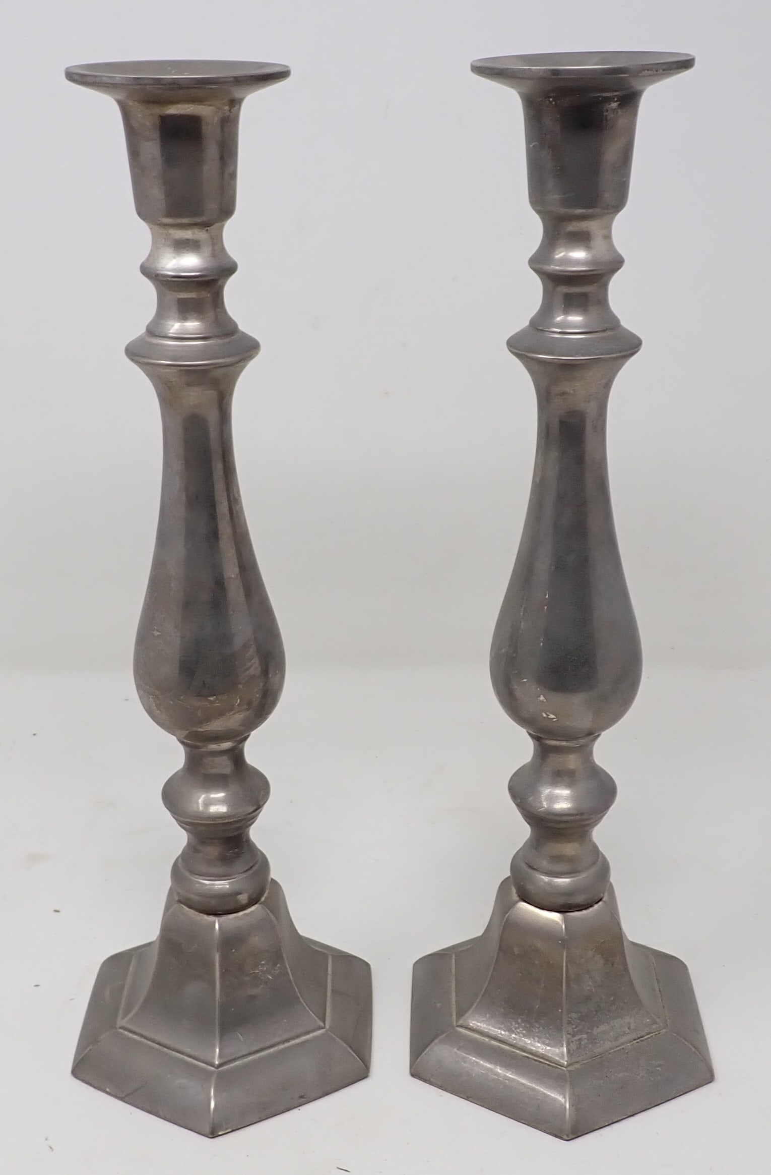 Silverplate Candlesticks: Approx 12" tall