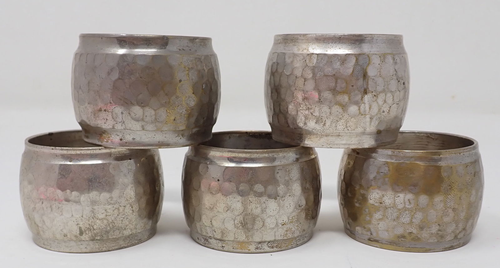 5 Hammered Silverplate Napkin Holders (1 of 1)