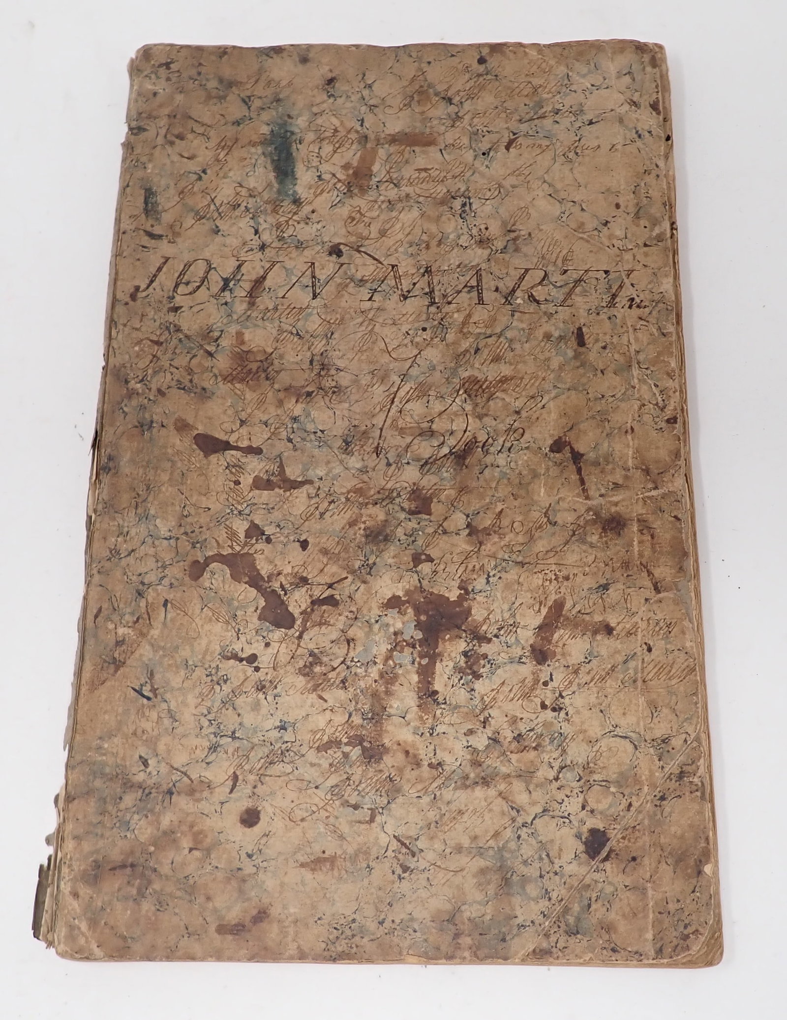 1800's Ledger / School Book: Approx 8" x 12 3/4" x 1/2".