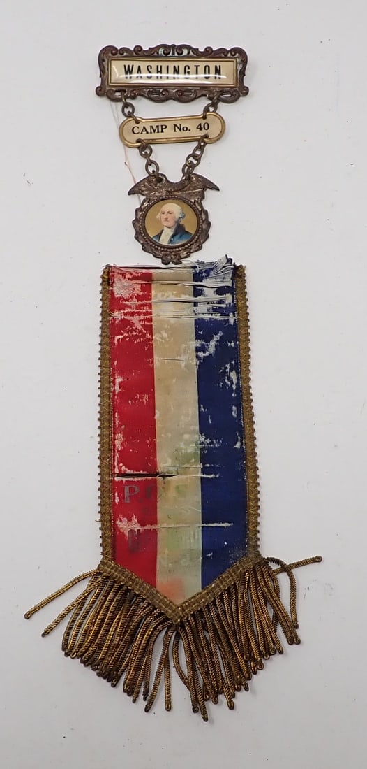 George Washington Camp No. 4 Badge Glen Gardner Ribbon (1 of 7)
