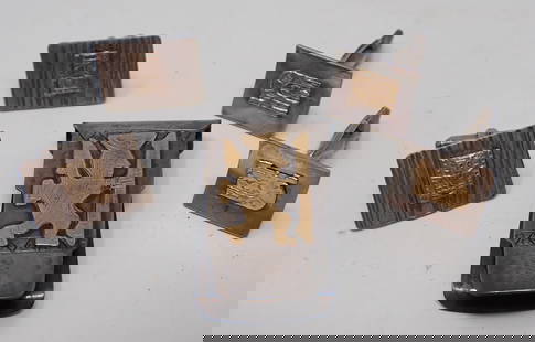 18k Gold on Sterling Tribal Money Clip Cufflinks: Money clip is approx 1" x 1 7/8"