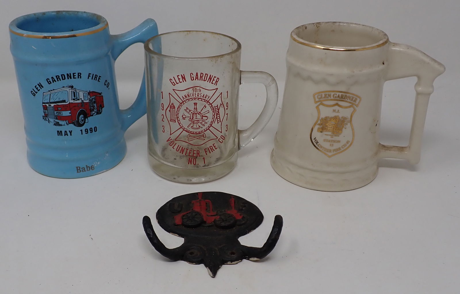 Cast Iron Fire Hook & Glen Gardner Steins (1 of 2)