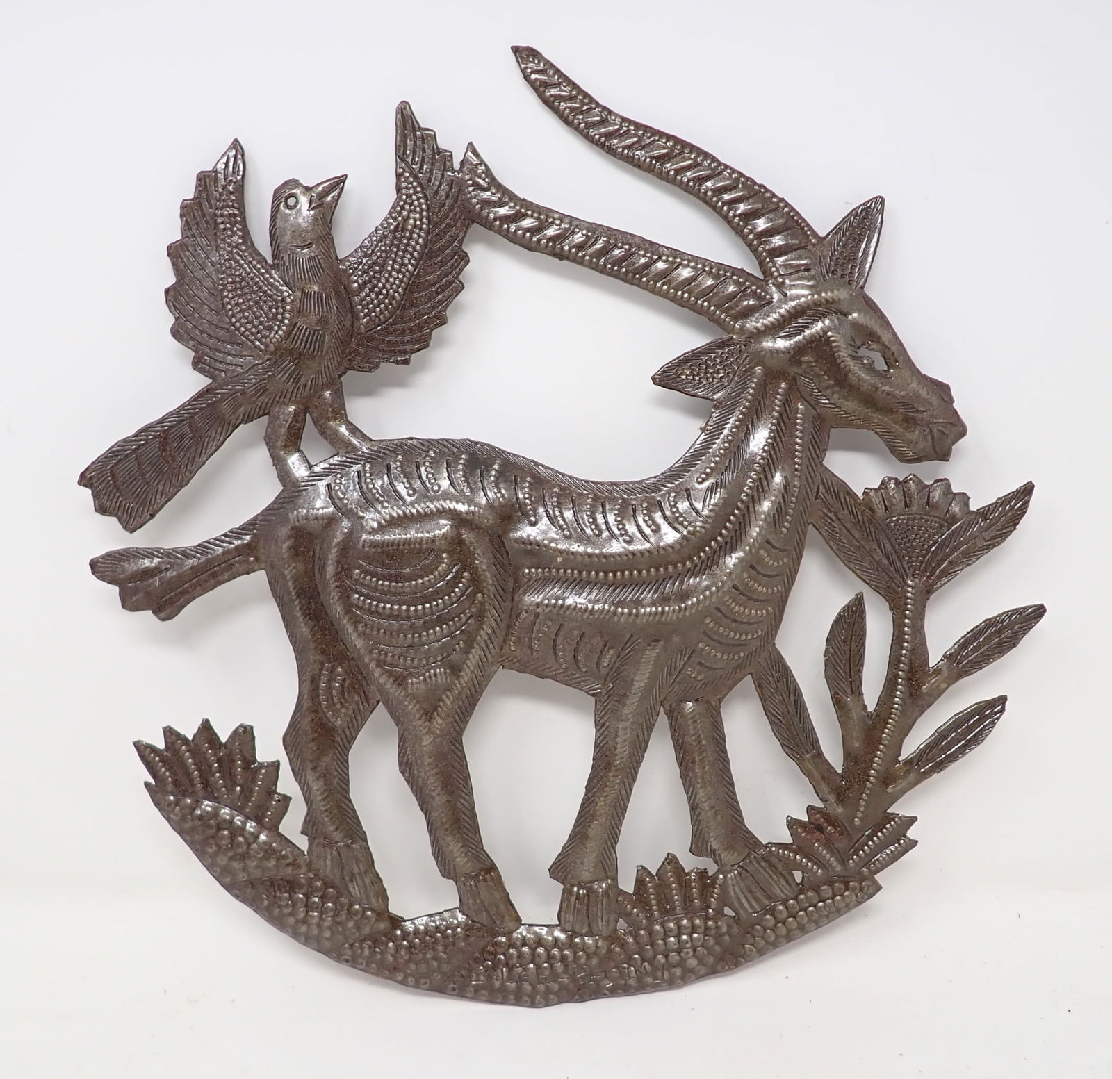 Metal Art Goat & Bird Wall Hanging (1 of 3)