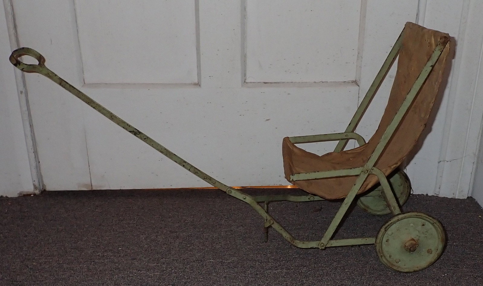 Metal Doll Cart: Approx 8 3/4" x 28 3/4" x 16 3/4" tall. NO SHIPPING