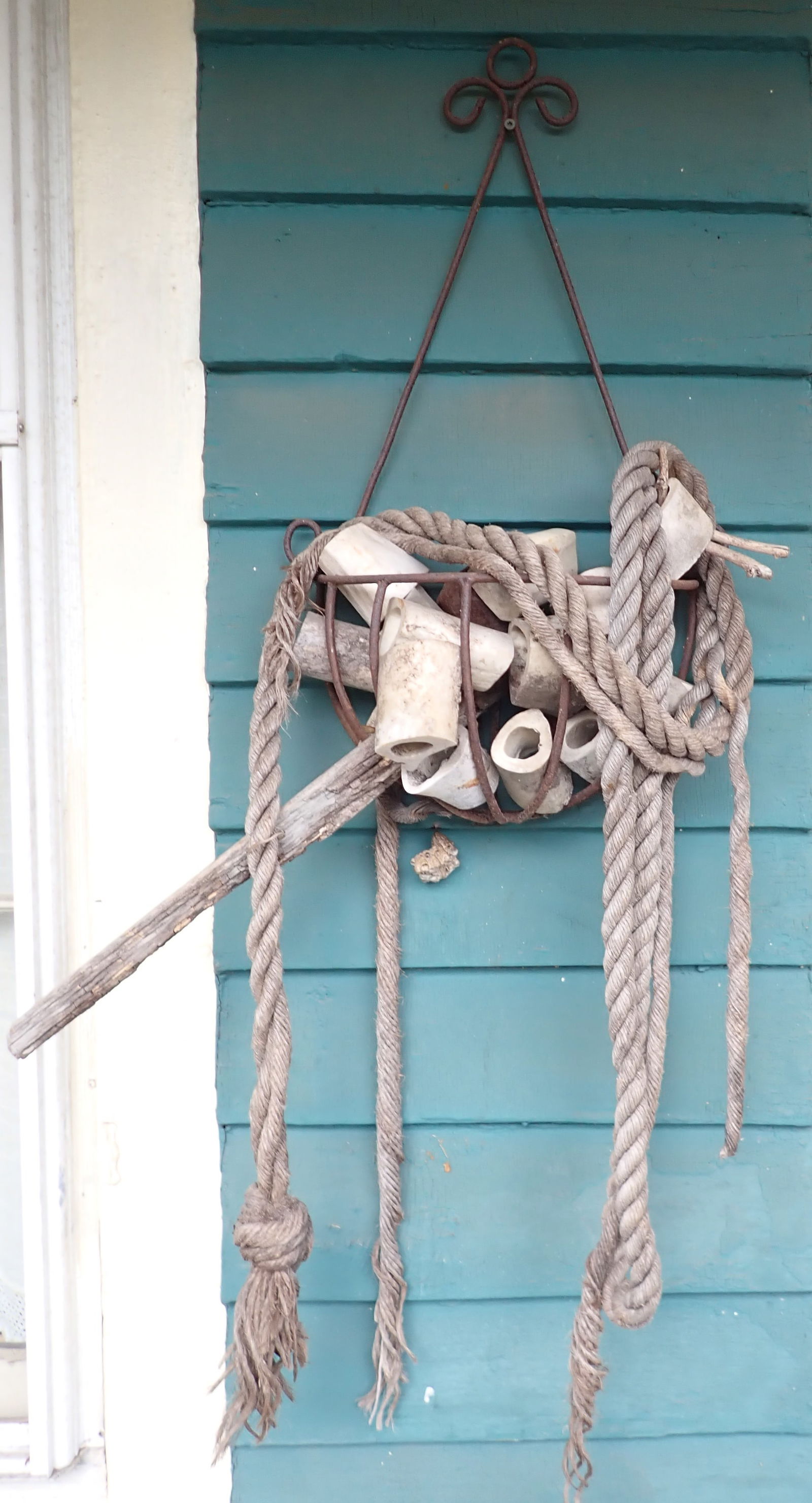 Plant Holder Bird House Windchimes Iron / Bone Art: No shipping