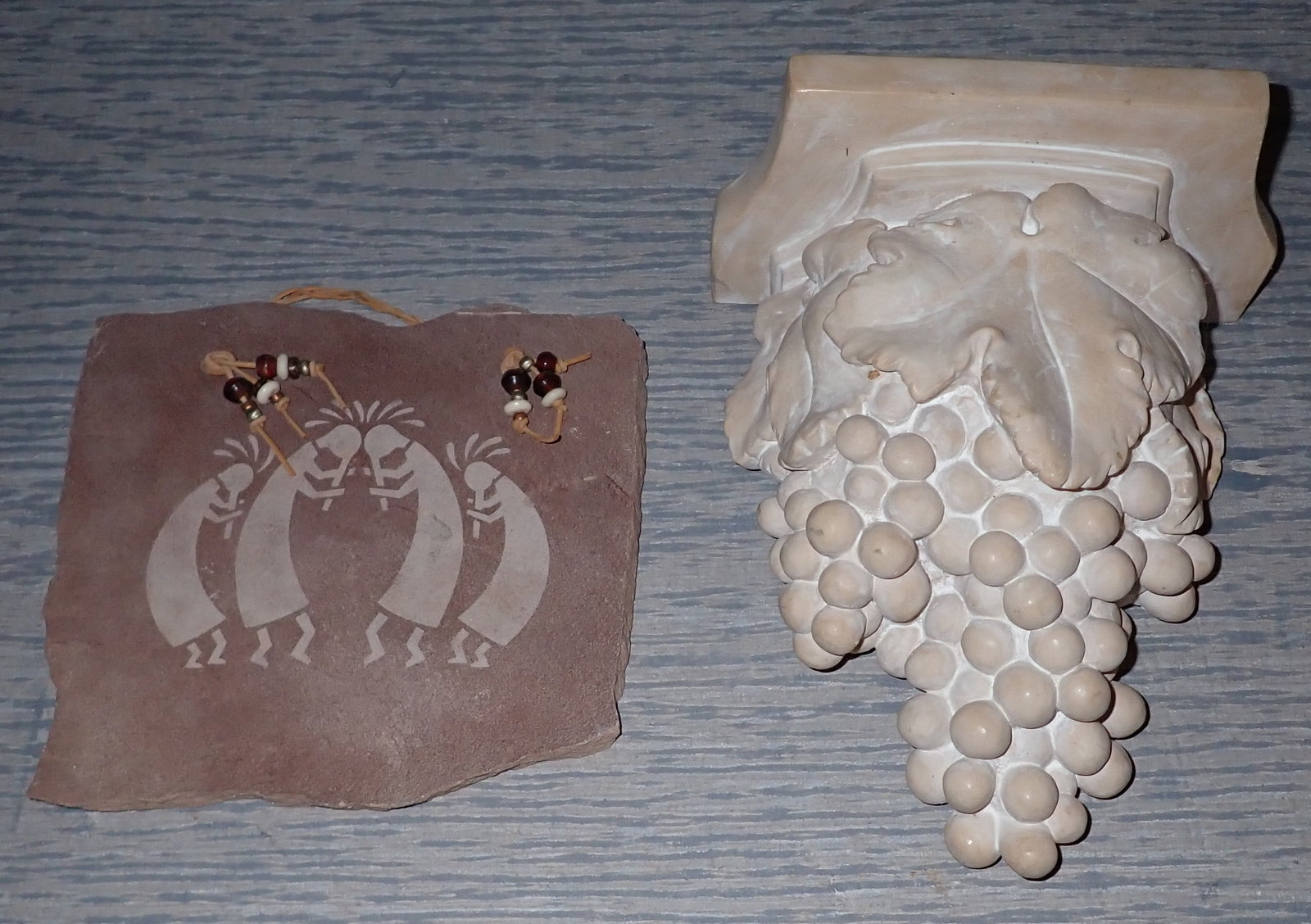 Grape Pattern Plaster Shelf & Tribal Wall Art (1 of 5)