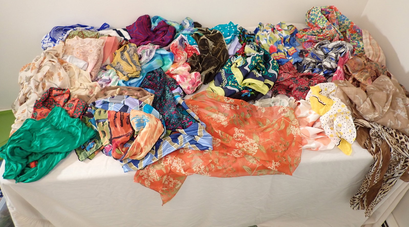 Tote Full of Silk Scarves: Some new with tags