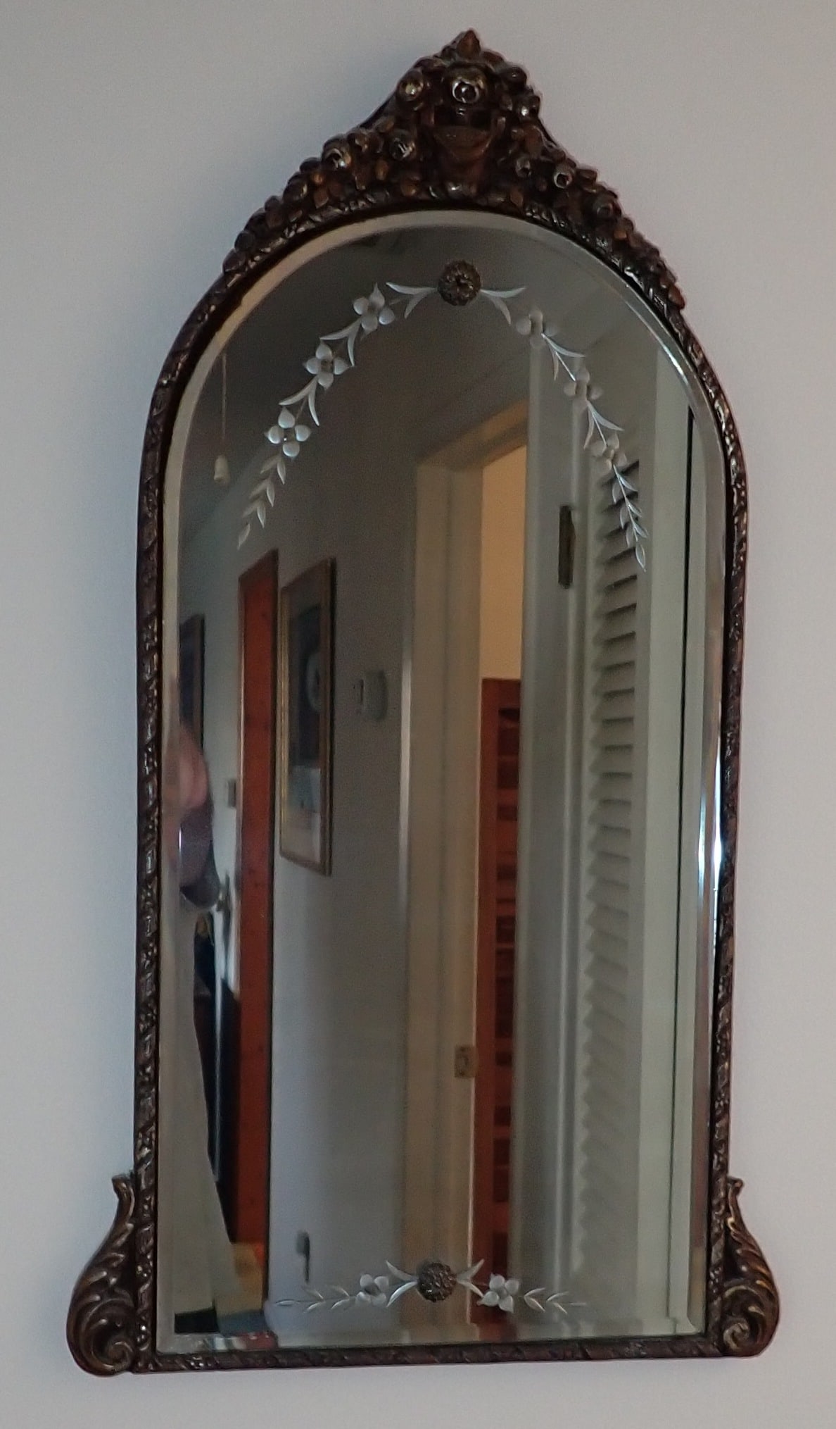 Wood Carved Hall Mirror (1 of 3)