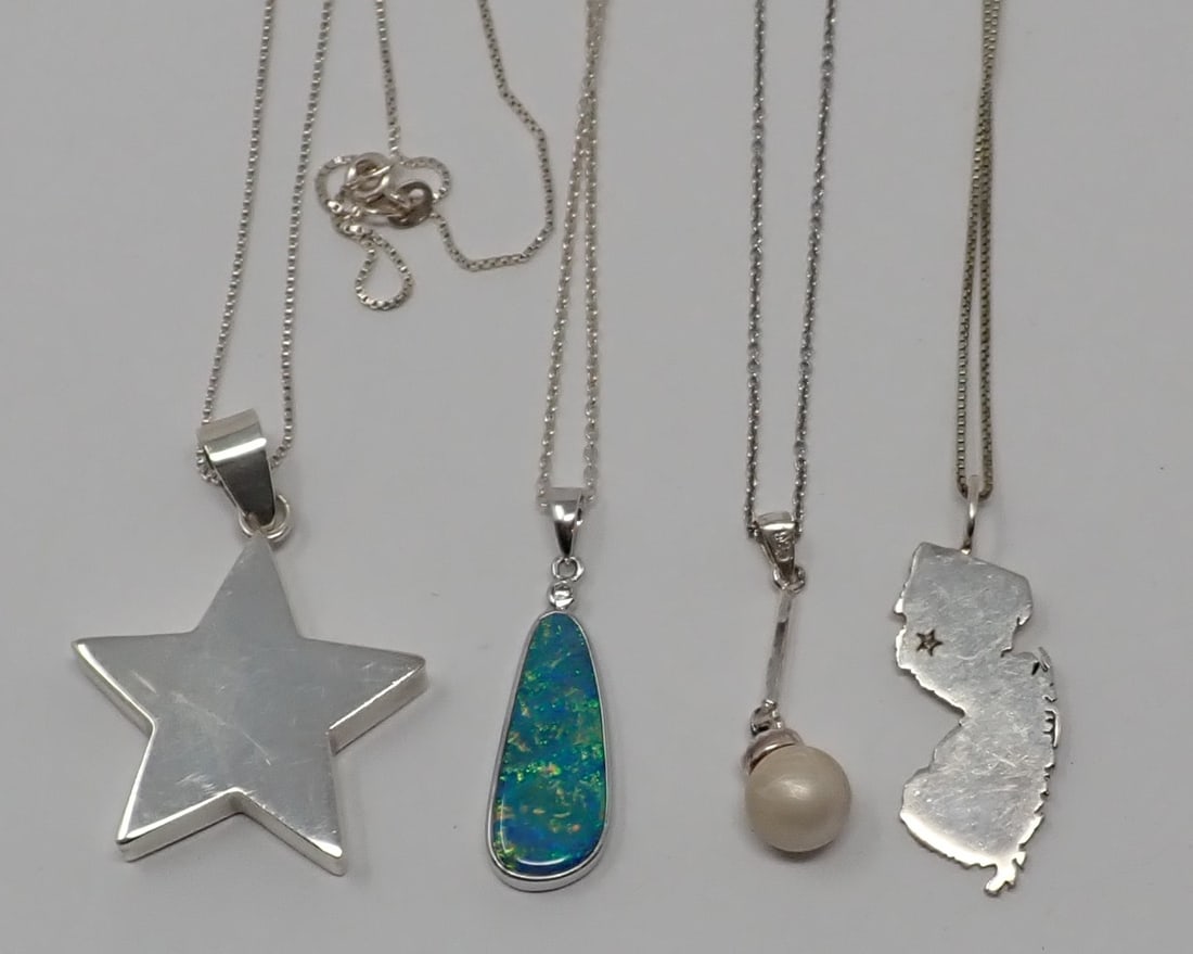 4 Sterling Chains with Pendants (1 of 4)