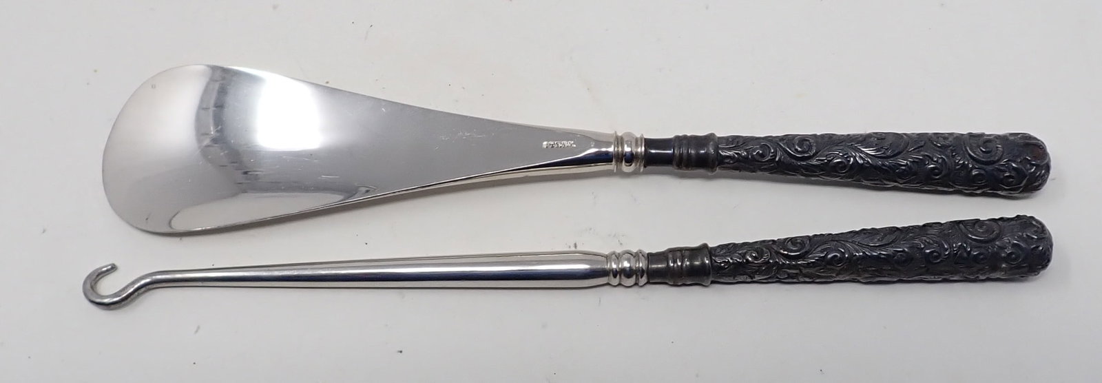 Shoe Horn & Button Hook: Approx 7 1/8" long