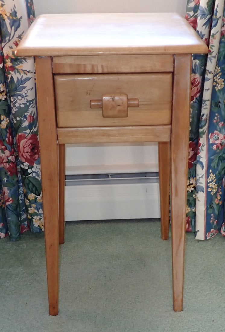 Maple One Drawer Stand: Approx 15" x 14 1/4" x 27" tall. NO SHIPPING