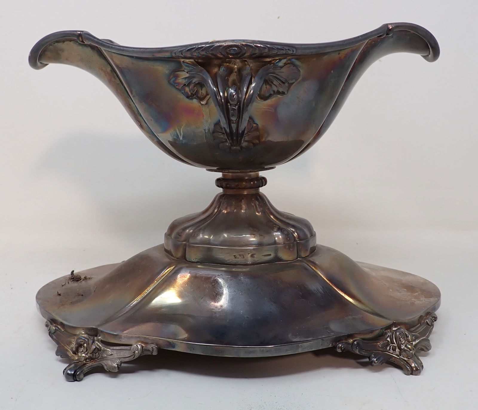 Christofle Master Gravy: Approx 6 1/4" x 9 1/2" x 6 3/4" tall. It is monogrammed.