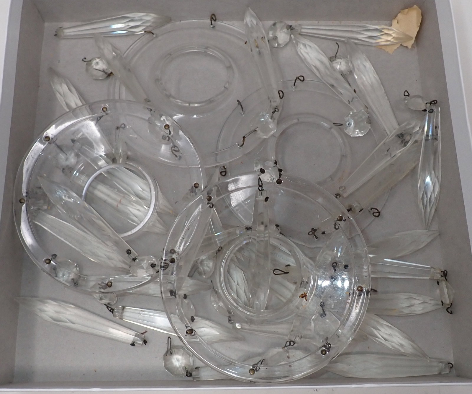 Prisms: Round parts are approx 4 1/4" in diameter. Prisms are apprx 3 1/2" long