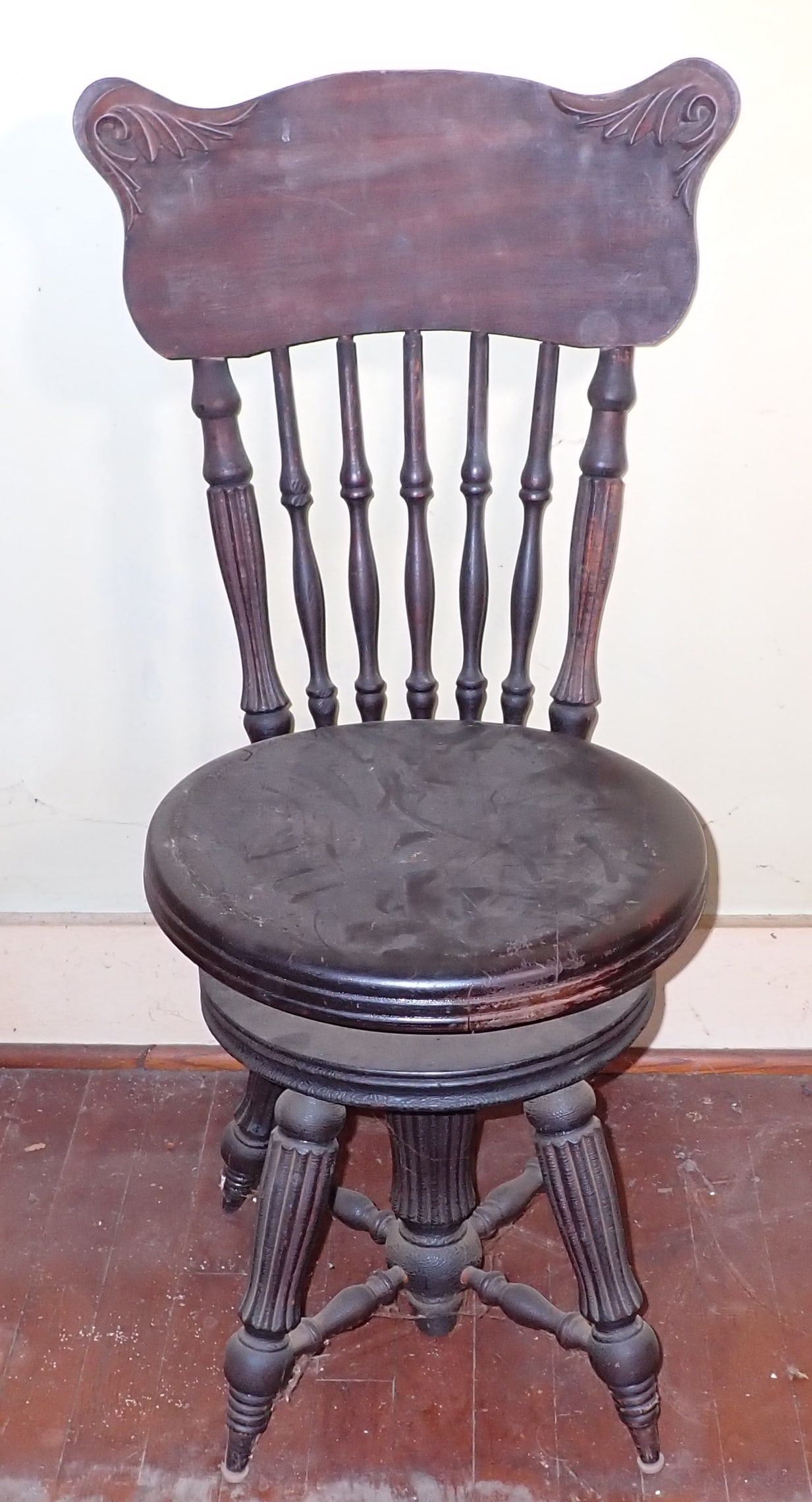 Ladies Piano Stool: Approx 14 1/4" wide, 17" to seat ( as pictured), 15" deep, 33" tall. Seat does adjust. No shipping