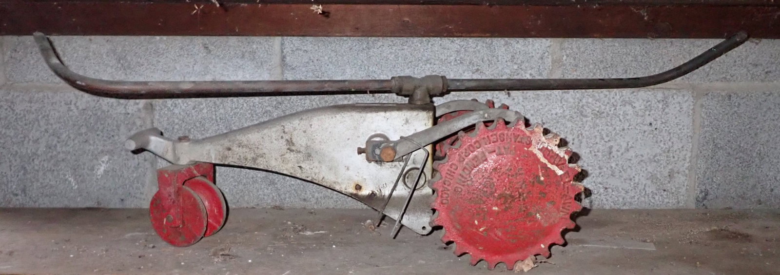 Trav-el-awn Yard Sprinkler: Apprx 34" from end of nozzle to nozzle. No shipping