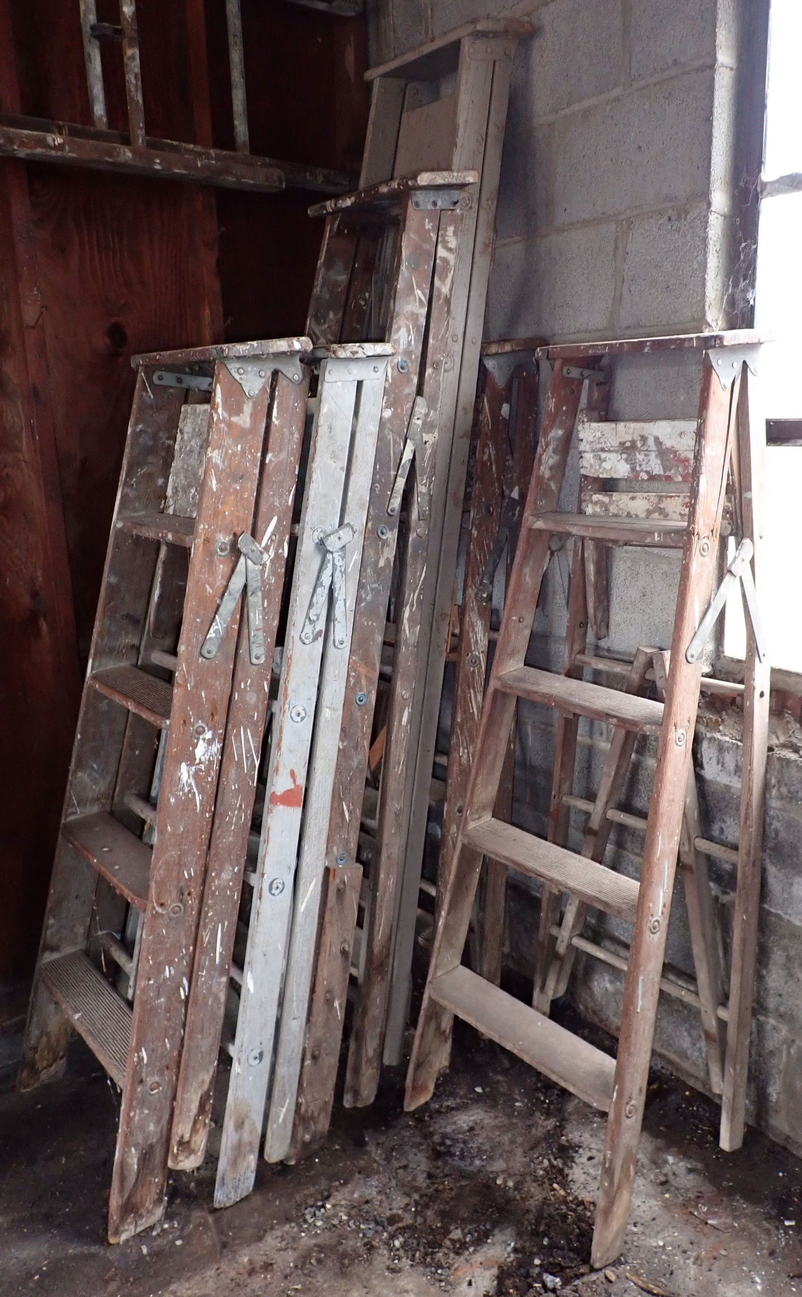 6 Vintage Wooden Step Ladders (1 of 3)