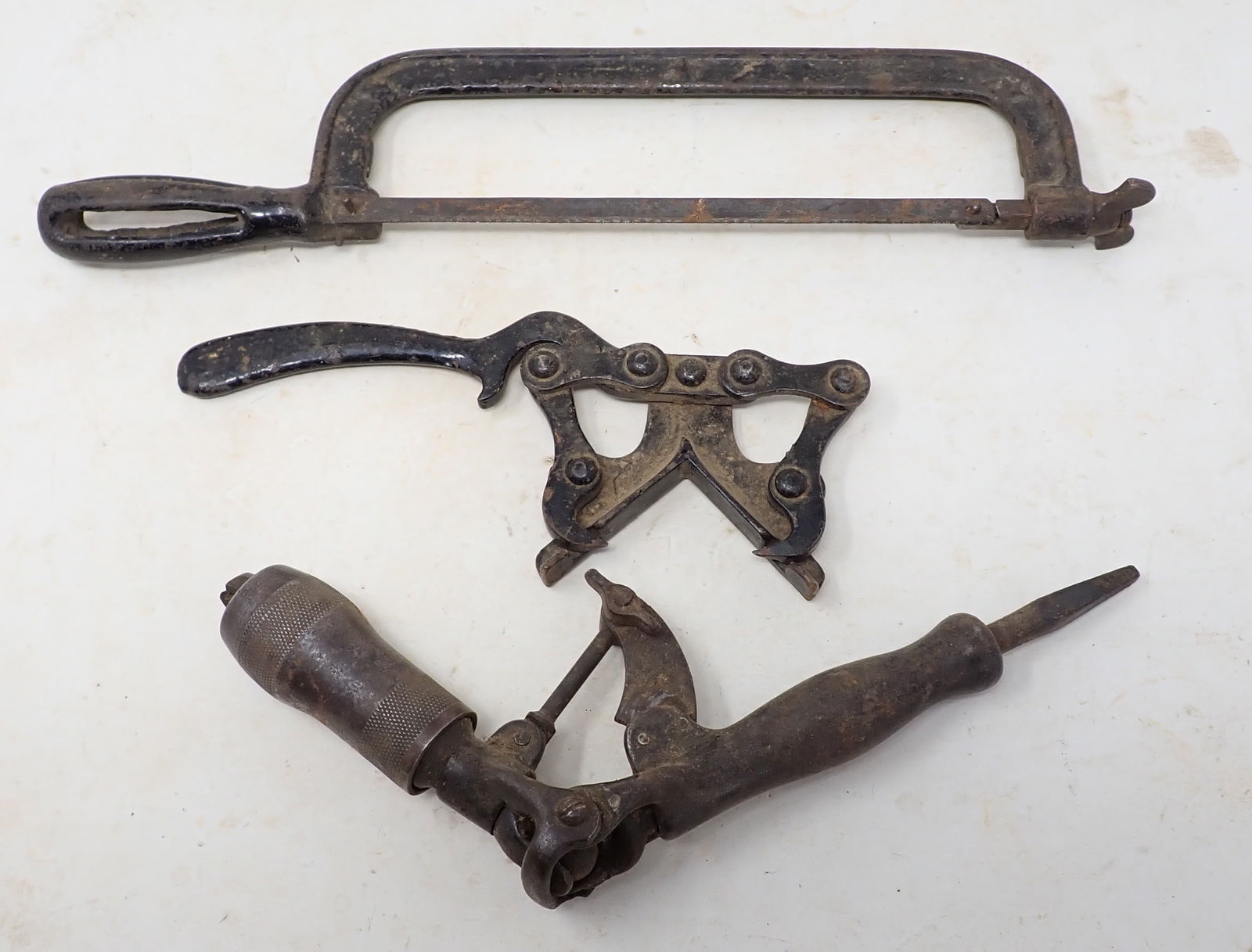 Cast Iron Hacksaw Corner Clamp Miller Falls Drill (1 of 6)