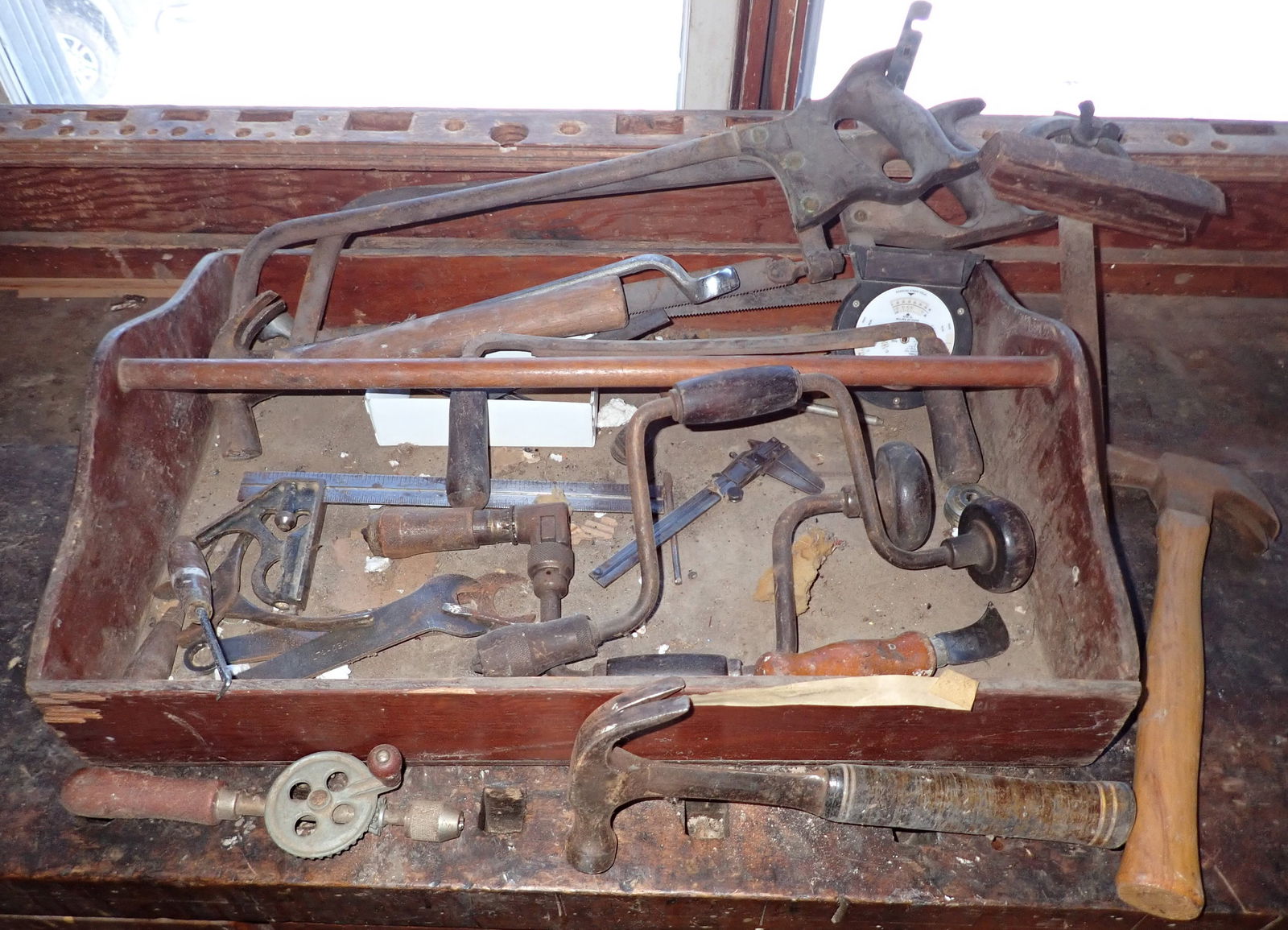 Tool Tote Butcher Saws Draw Knife Hand Drills (1 of 8)