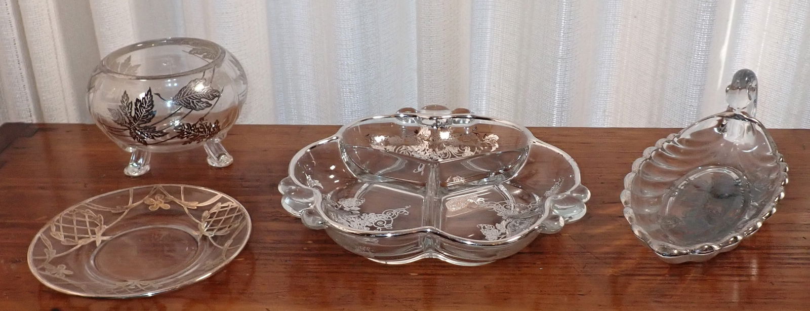 Silver Overlay Divided Dish Candy Dishes Misc (1 of 4)