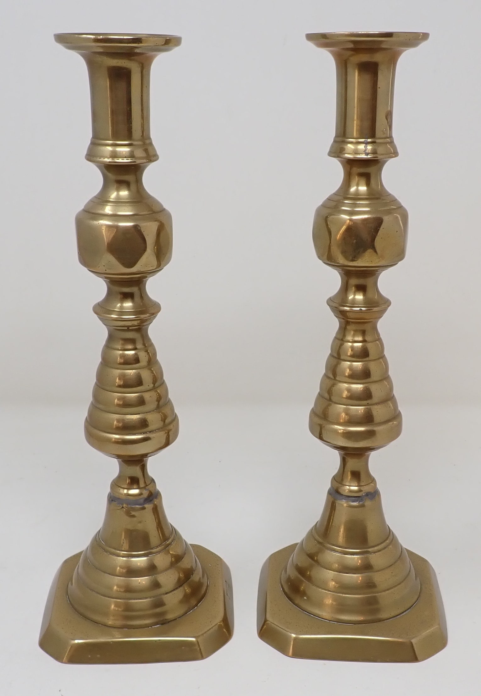Pair of Brass Push Up Candlesticks (1 of 4)