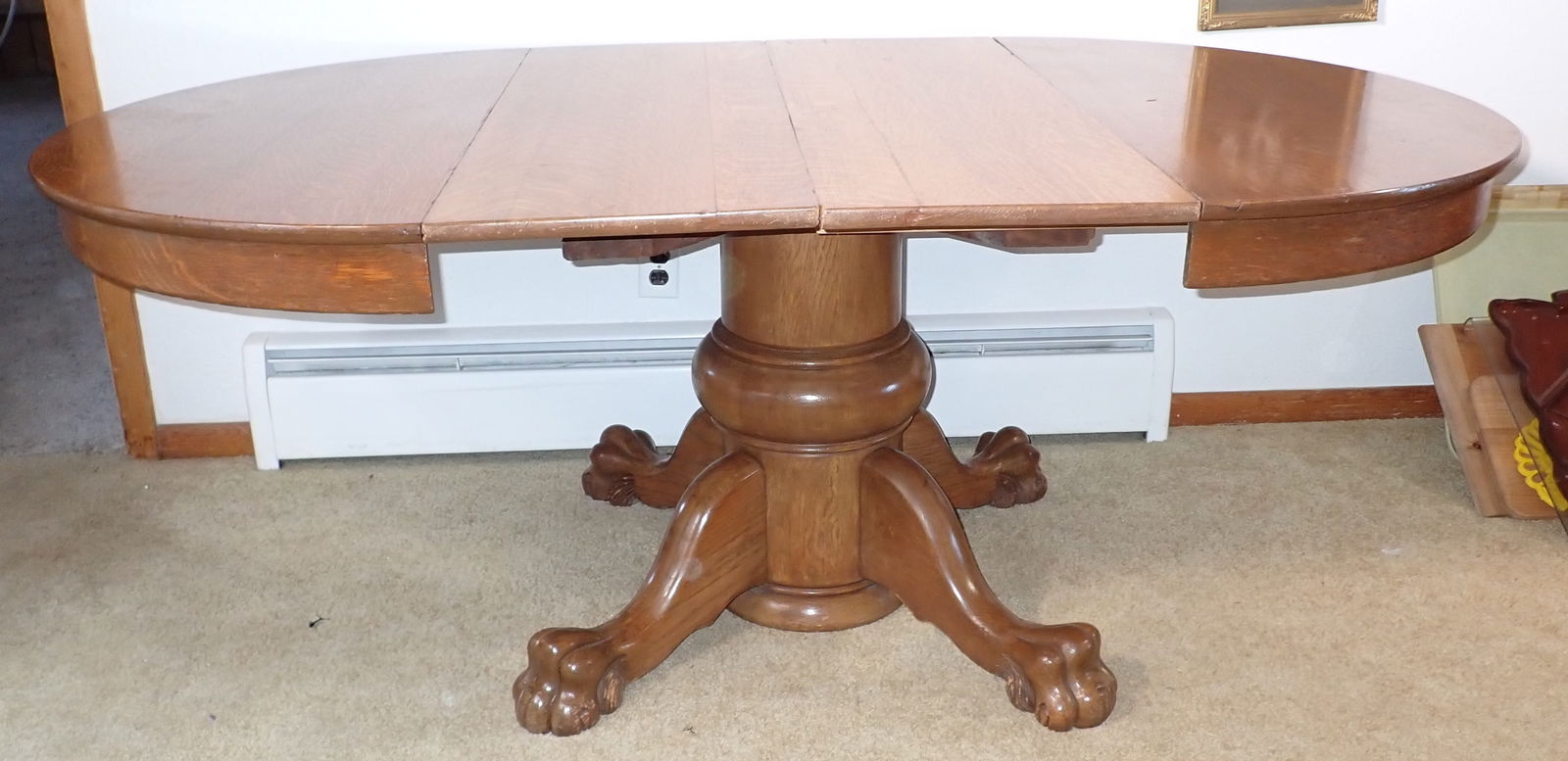 Oak Claw Foot Dining Table (1 of 6)