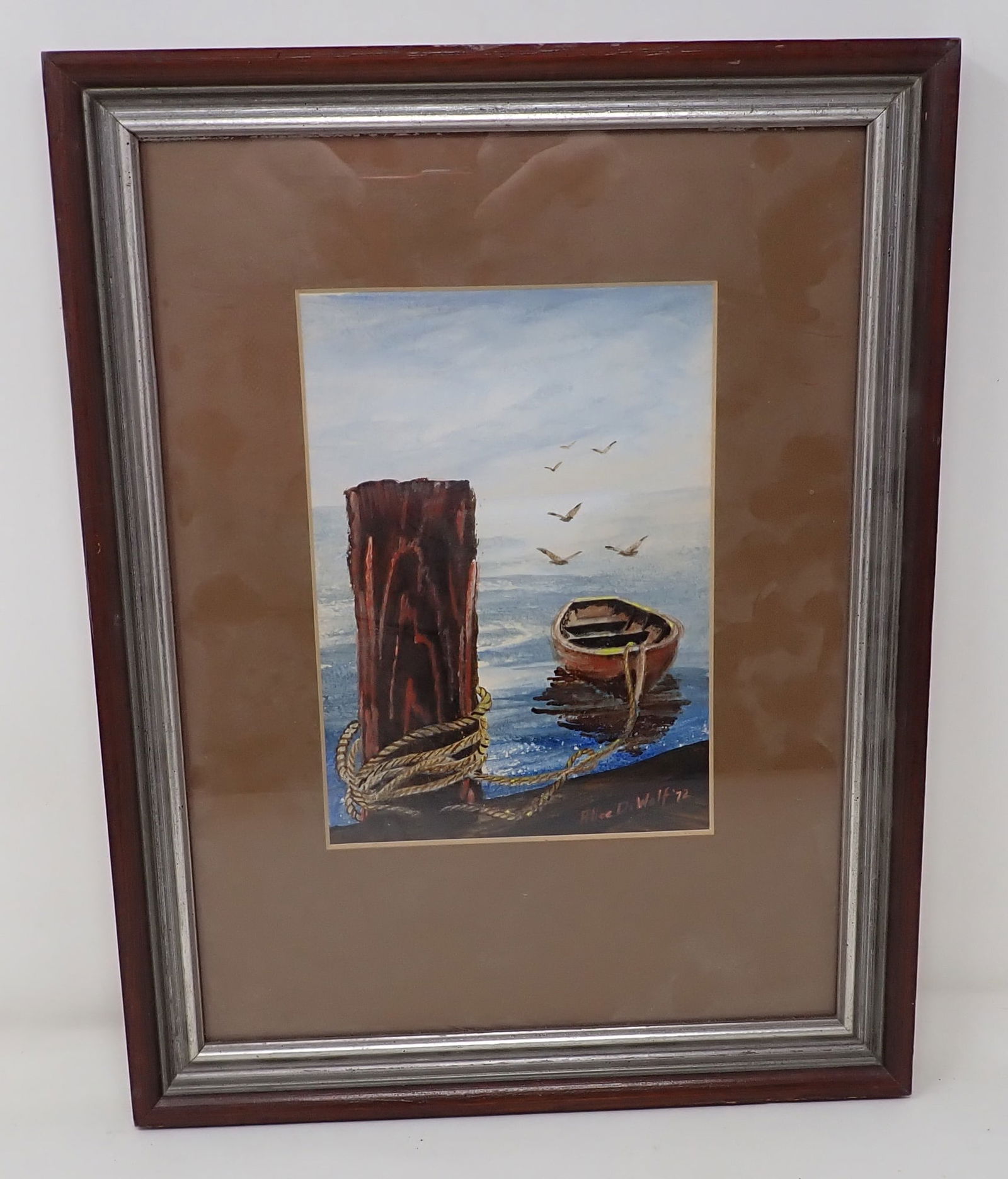 1972 Alice D. Wolf Nautical Oil Painting (1 of 4)