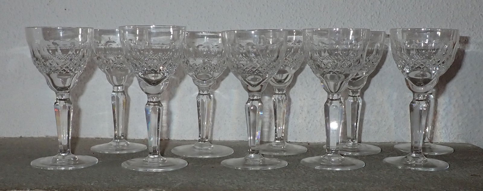 Crystal Stemware: Apprx 1 7/8" in diameter and 3 7/8" tall.