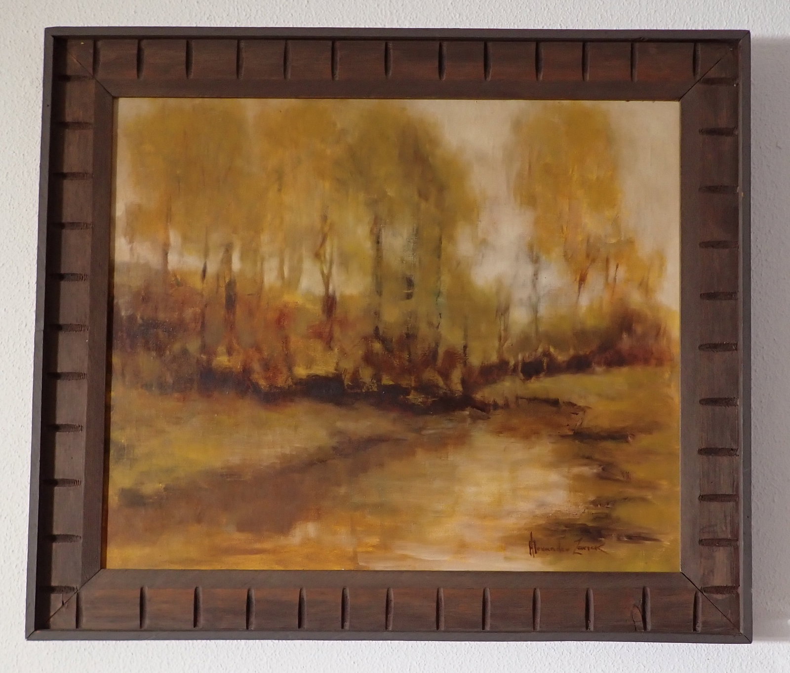 Alexander Zarick Oil on Canvas Painting: Approx 25" x 28 3/4". If shipping is needed, contact our local UPS Store (5528) , BEFORE bidding. Their number is (908)213-6838 and select option 5 at the prompt.