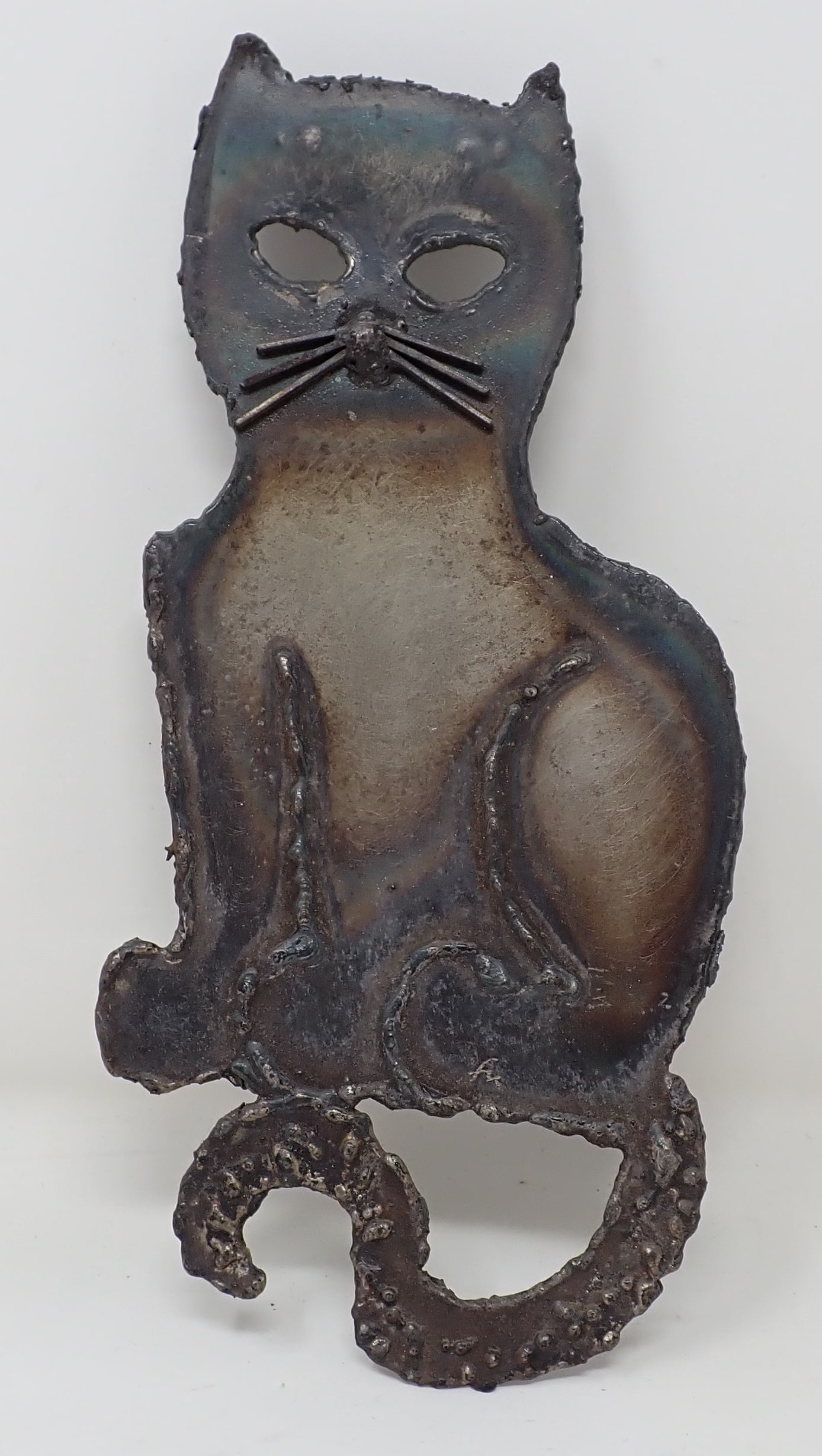 Stanley Miller Steel Cat Art Sculpture: Approx 4 3/4" x 9 3/4"