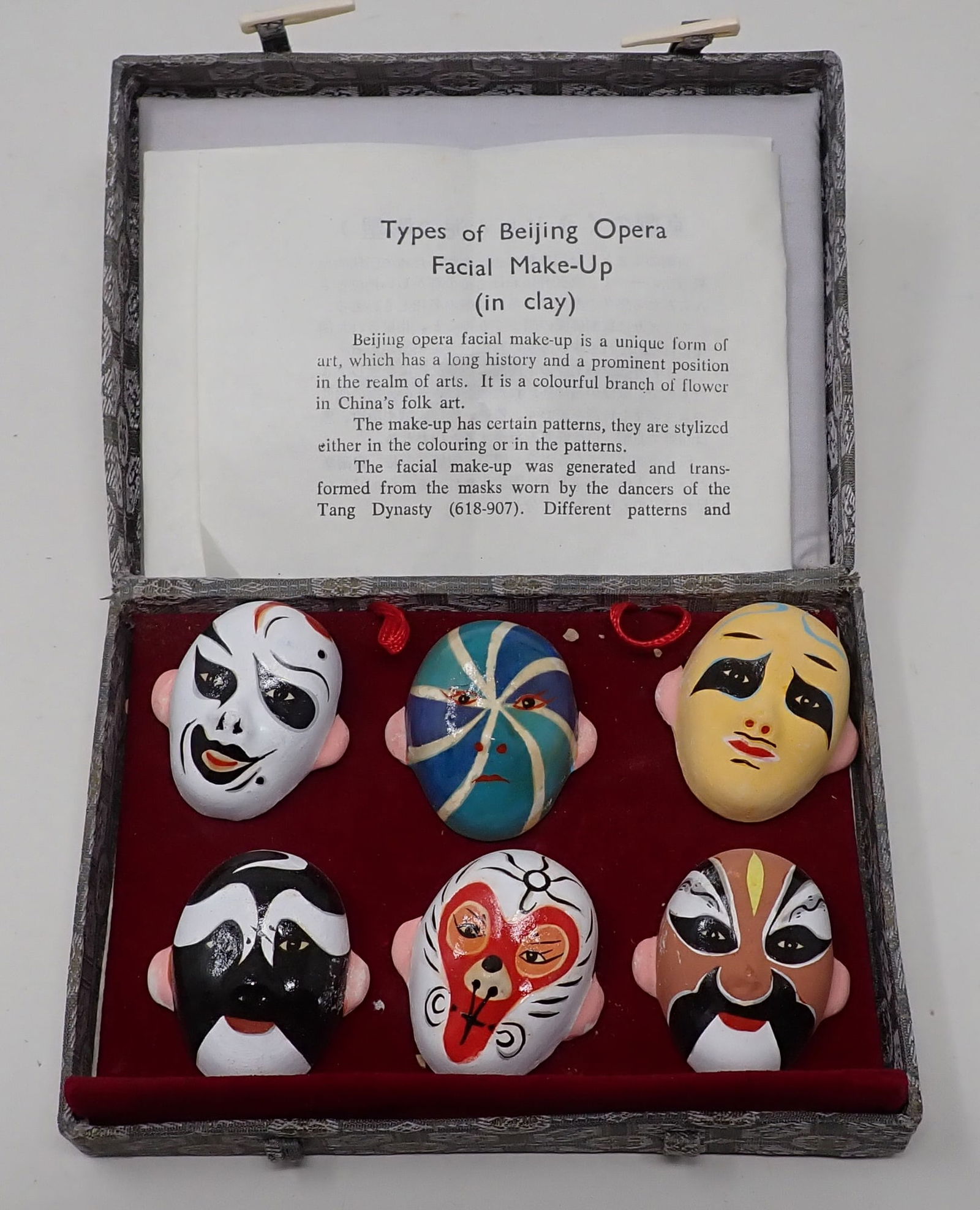 Clay Beijing Facial Make-Up Masks: Approx 1 1/2" x 1 3/4"