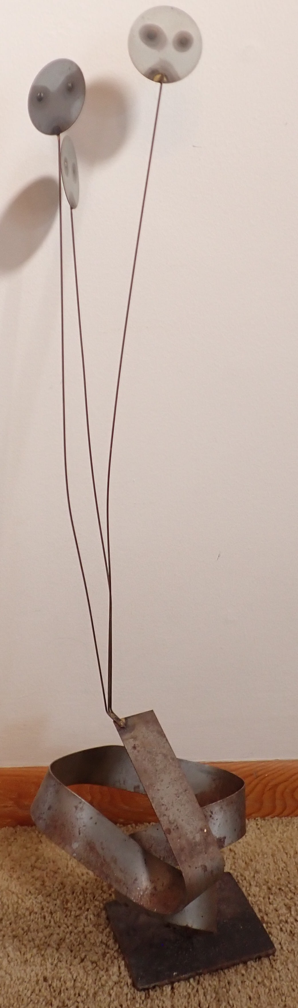 Stanley Miller Steel Iron Art Sculpture: Approx 6 1/2" x 8" x 29" tall.