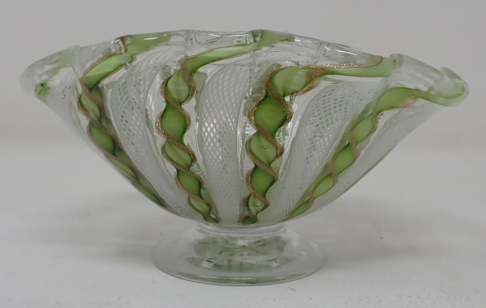 Art Glass Ribbon Candy Dish (1 of 3)