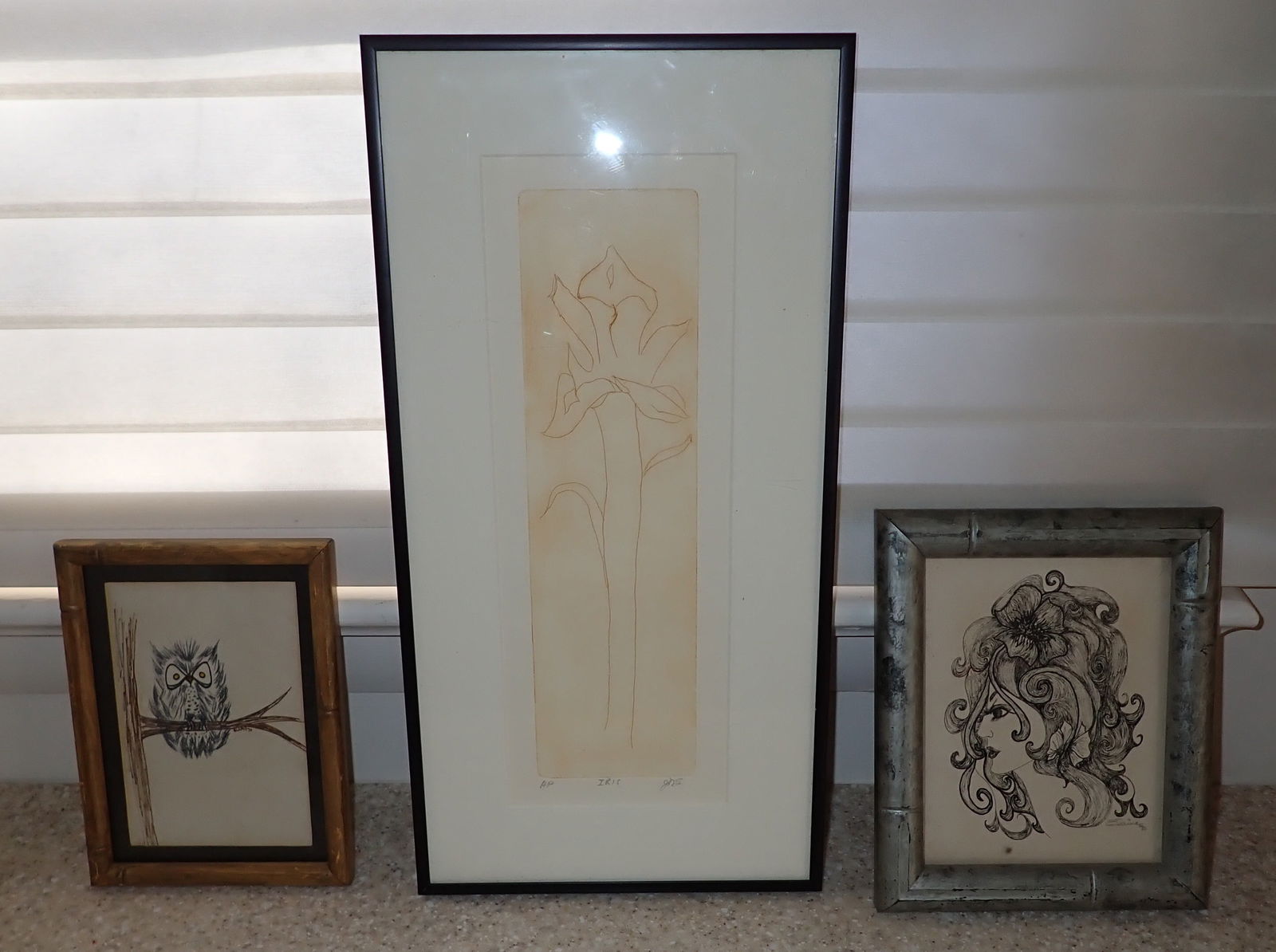 Pen & Ink Owl Fashion Lady & Misc Wall Art (1 of 6)