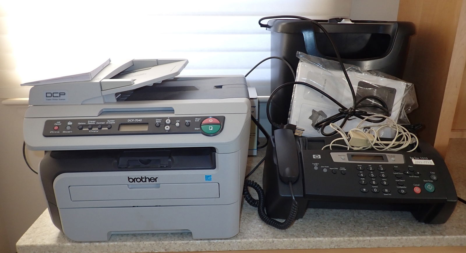 Brother DCP-7040 Printer HP Fax Fellowes Shredder (1 of 4)