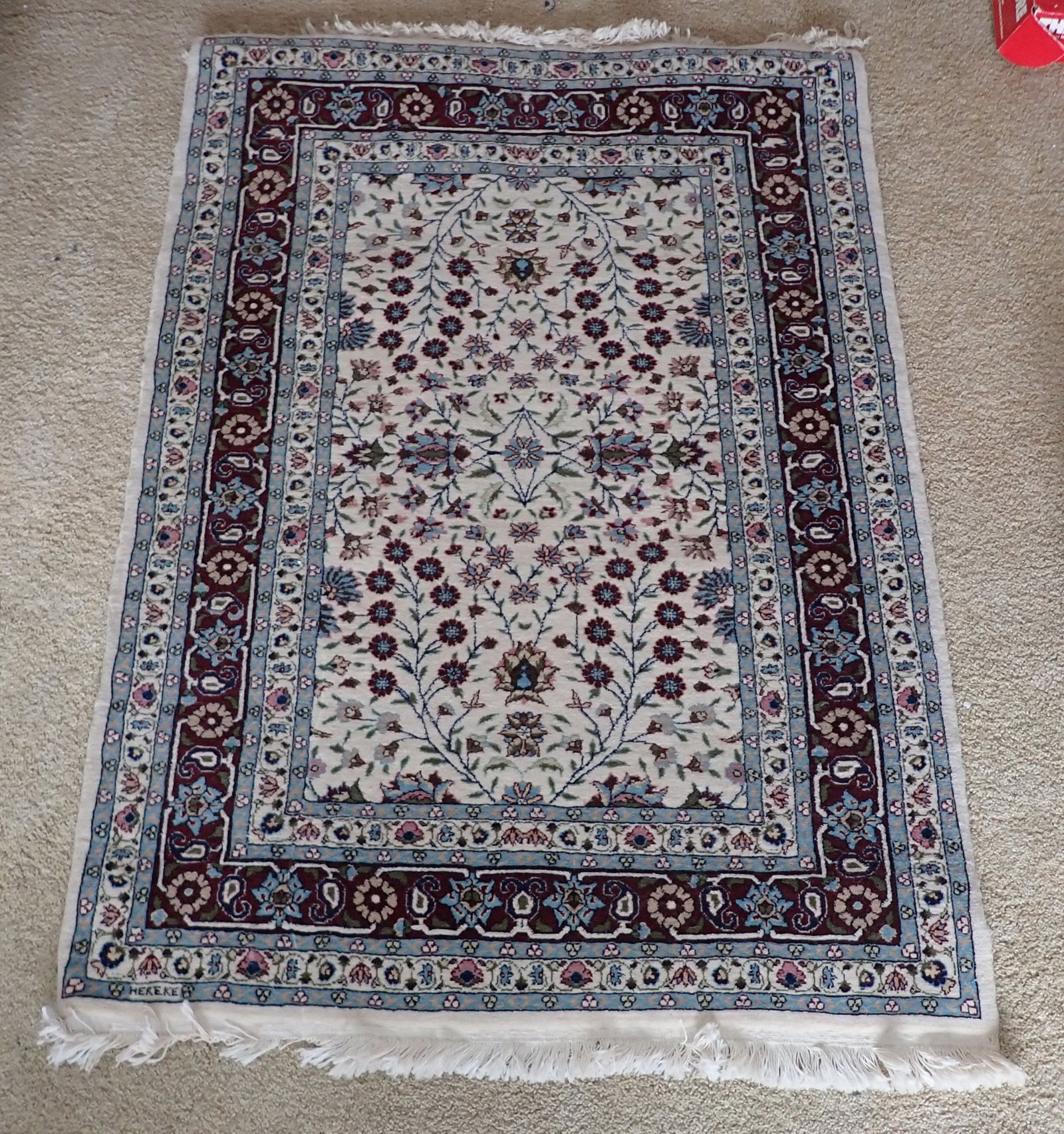 Hereke 100% Silk Hand-Knotted Turkish Rug (1 of 4)