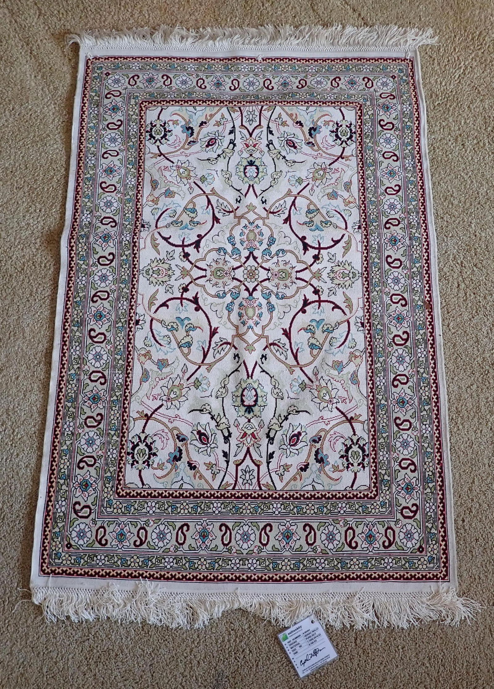 Sultankoy Hand-knotted 100% Silk Turkish Rug (1 of 5)