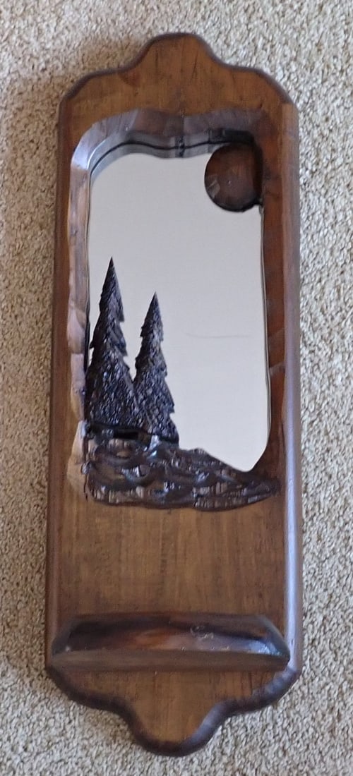 John & Nancy Reseter Mirrored Candle Shelf: Approx 8" x 23 1/2"