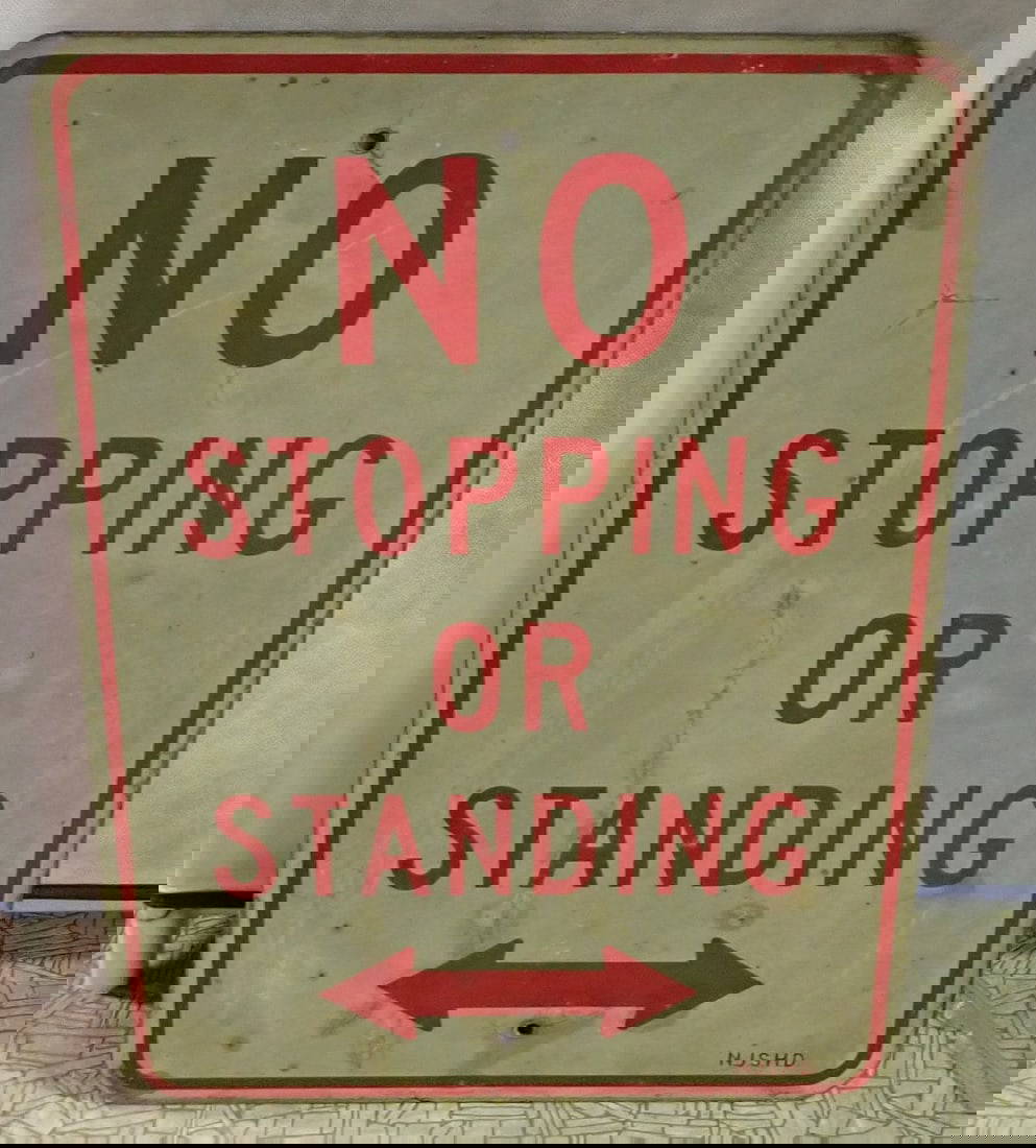 No Stopping Or Standing Street Sign Auction