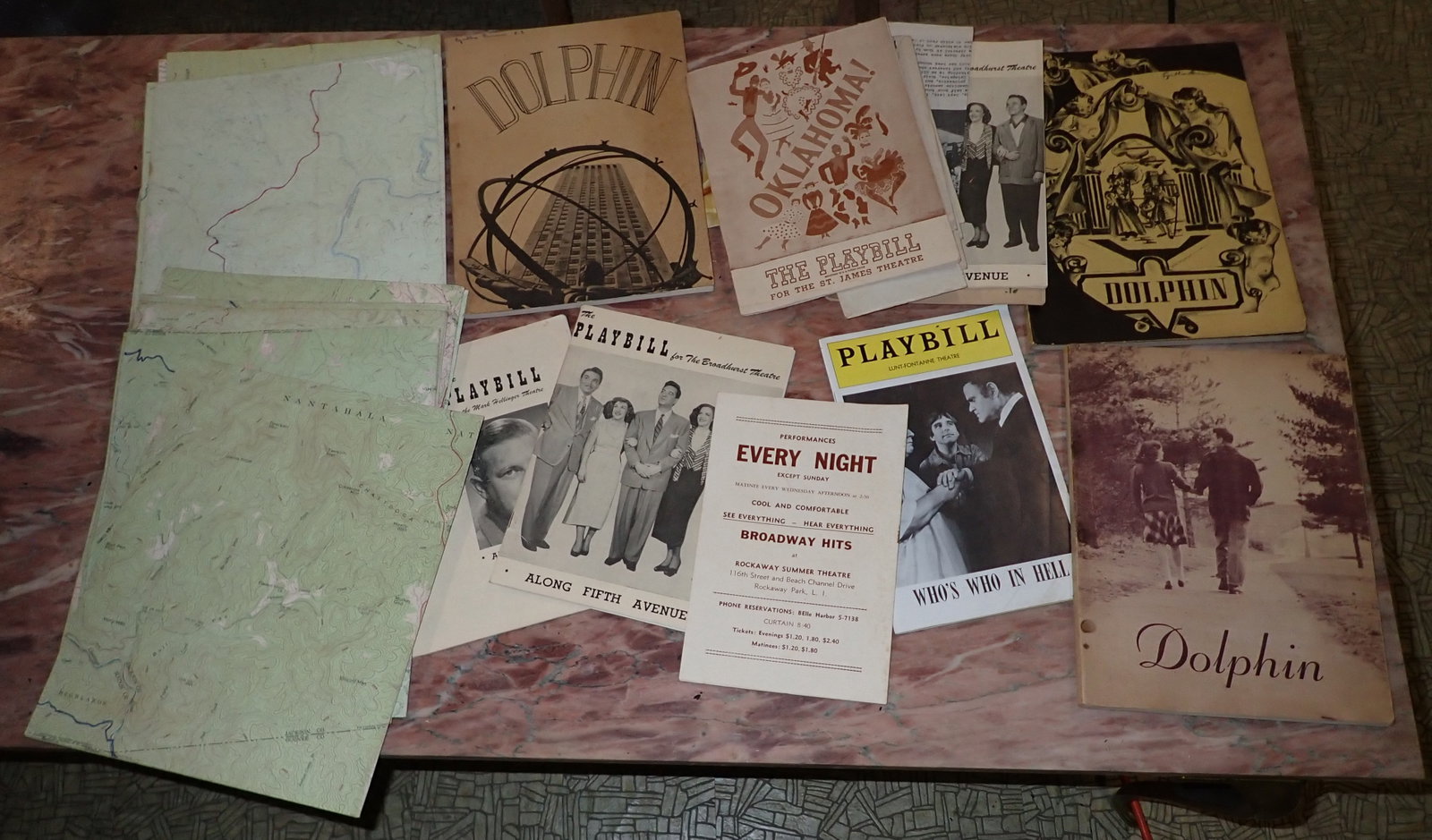 Yearbooks Maps Playbills Misc Ephemera: Getting all on table